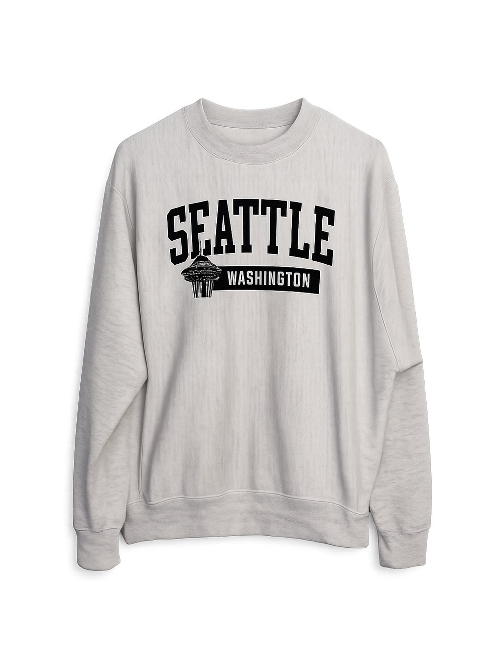 Green Grey Seattle Washington Champion Reverse Weave Crewneck Sweatshirt Medium